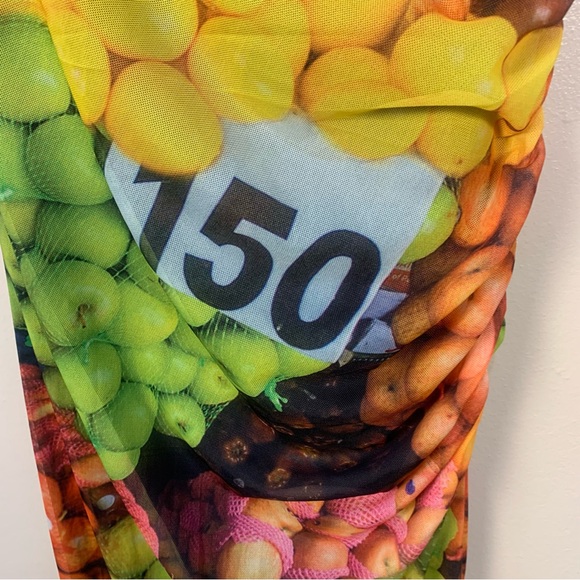 ZARA Blogger Fruit Stand Mesh Strappy Ruched Midi Slip Dress - Picture 15 of 15